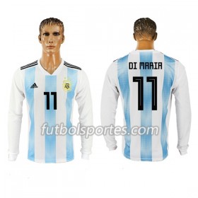 Camisetas Argentina Di Maria 11 Primera Equipacion Mundial 2018 Manga Larga